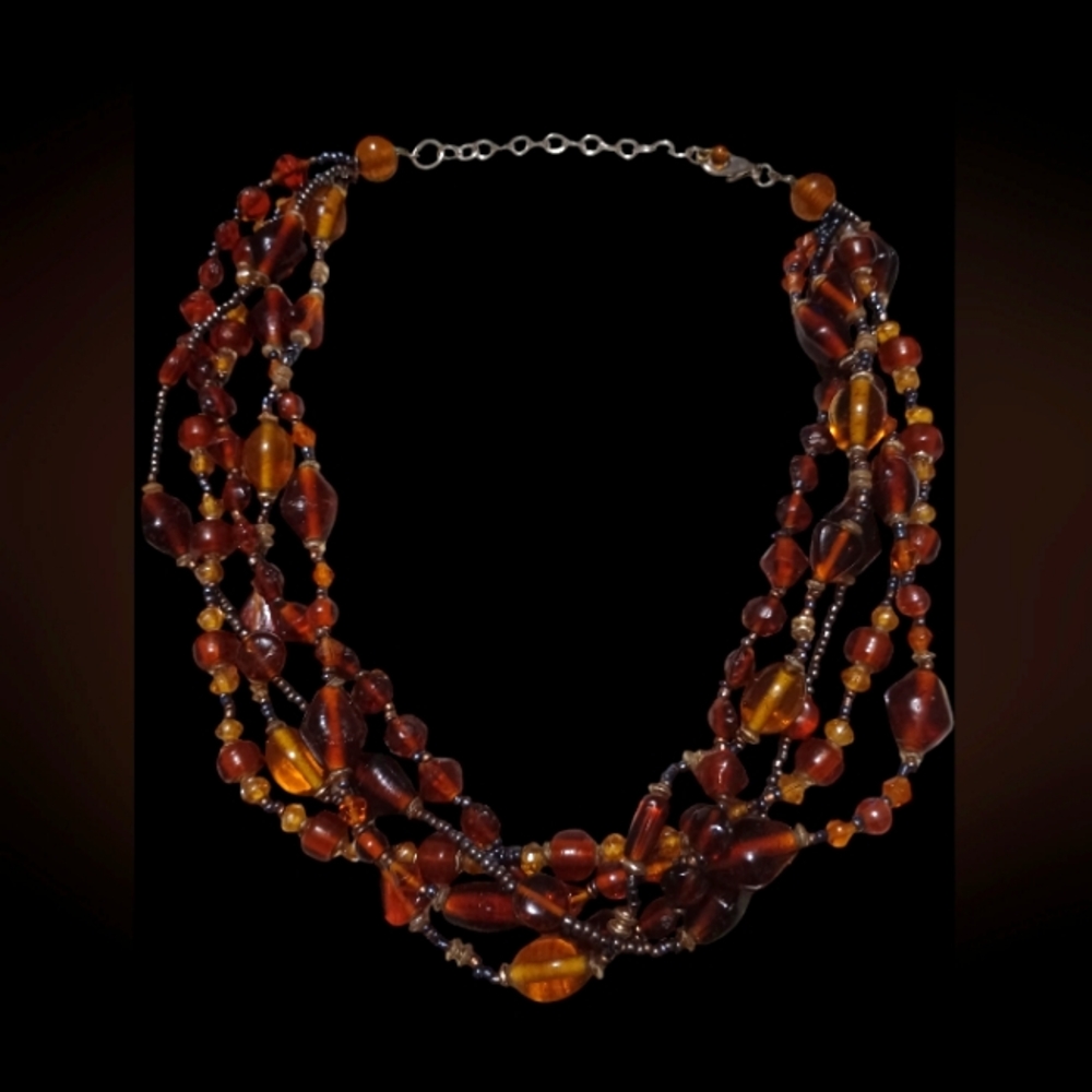 Vintage amber beads necklace
